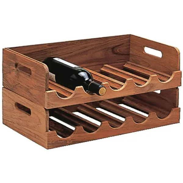 Roca Weinflaschengestell Teak – stapelbar, für 5 Flaschen