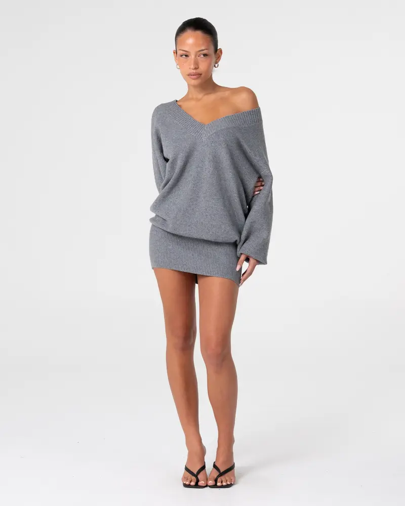 Rusty x With Adaline Kairo Long Sleeve Slouch Knit Dress