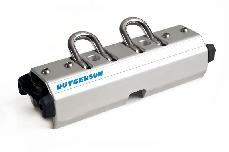 Rutgerson Großschot-Traveller doppelt mit Bügeln – harteloxiertes Aluminium mit Roll-Link-Lagern