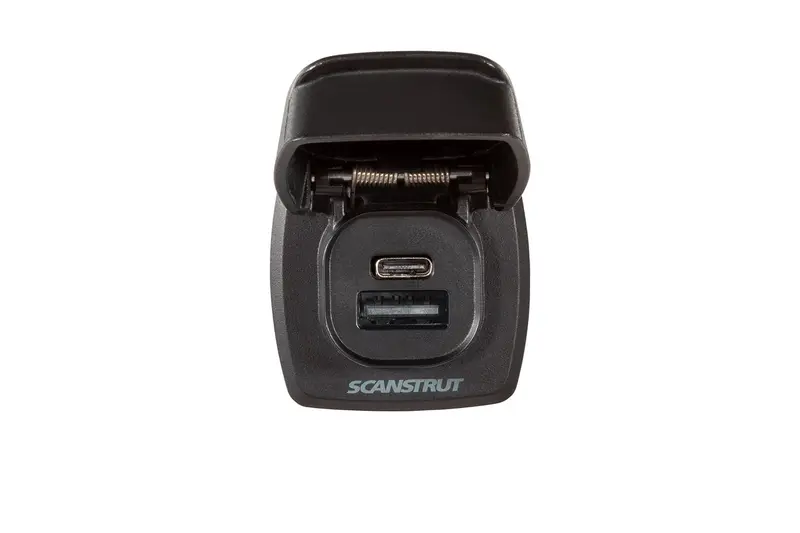 Scanstrut ROKK Flip Pro Plus SC-USB-F4 – spritzwasserfeste USB-Steckdose mit Schnellladefunktion