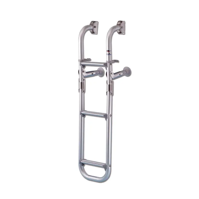 Schlauchbootleiter aus eloxiertem Aluminium 80 cm mit 2+1 Sprossen