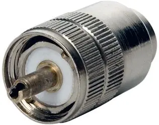 Scout PL-259 Antennenstecker für RG213 – vernickelter Schraubstecker mit Silberspitze