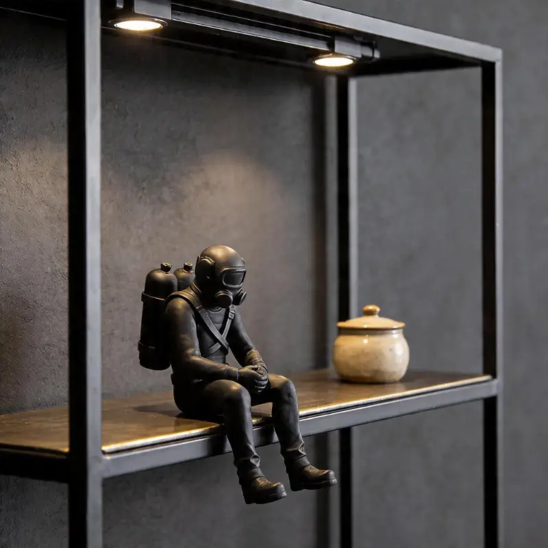 Scuba Diver Desk Ornament Posture As If Resting in The Deep Sea