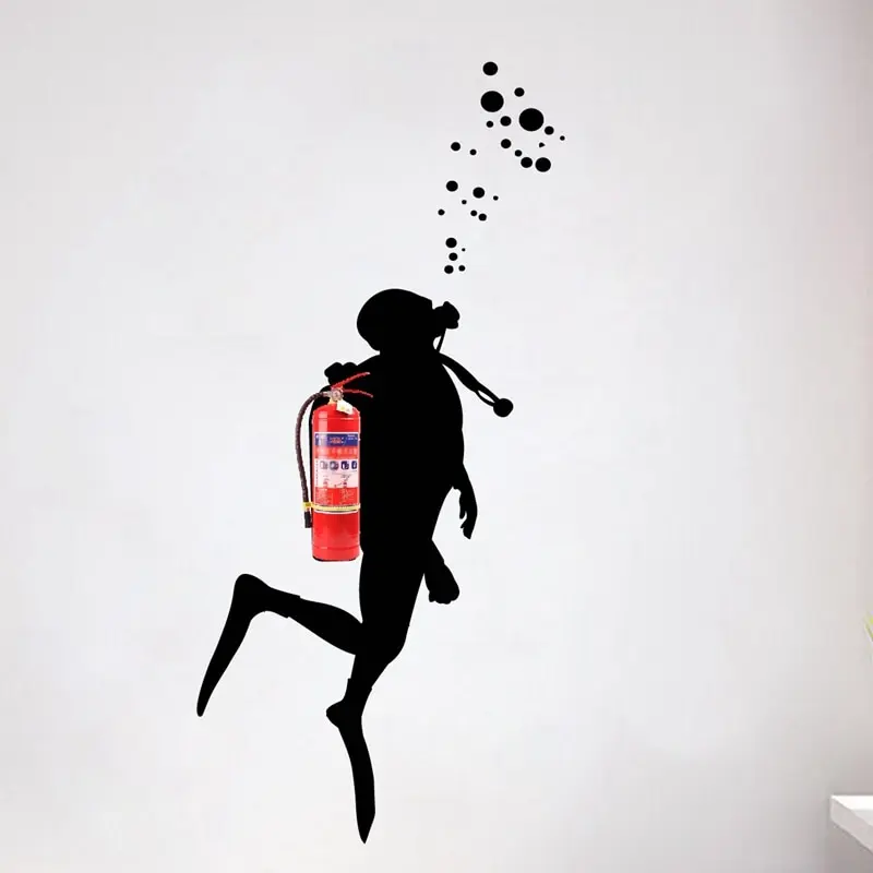 Scuba Diver Wall Sticker - various colours