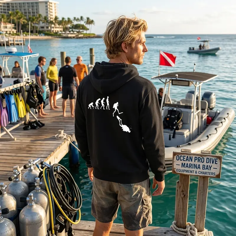 Scuba diving Hoodie for Men | Evolution Of Scuba Diver