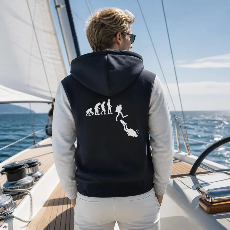 Scuba diving Hoodie Men | Zipper 'Dive Evolution'