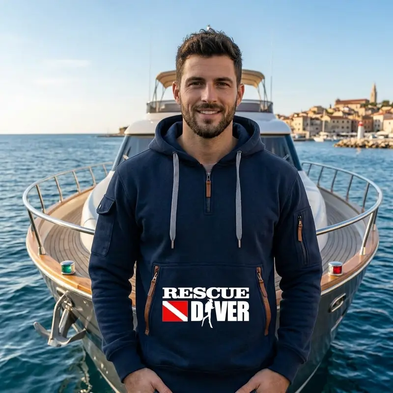 Scuba Diving Men's Fashion Hoodie - Rescue Diver