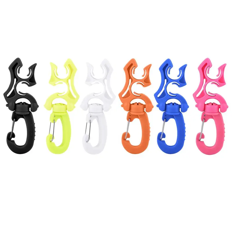 Scuba Diving Regulator Double BCD Hose Holder with Clip Buckle Hook