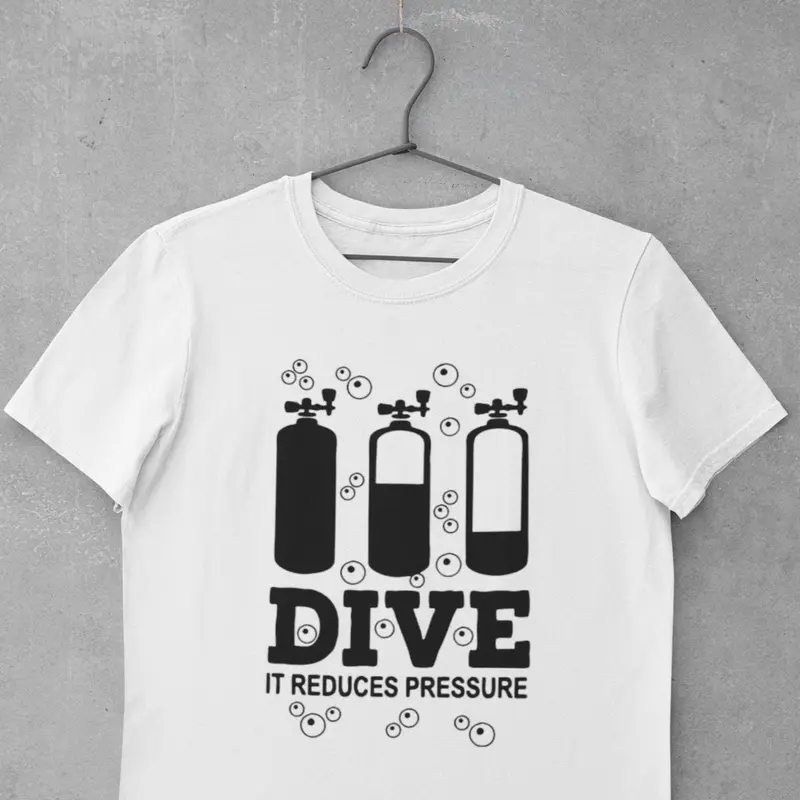 Scuba diving T-Shirt for Men | Dive it reduces pressure