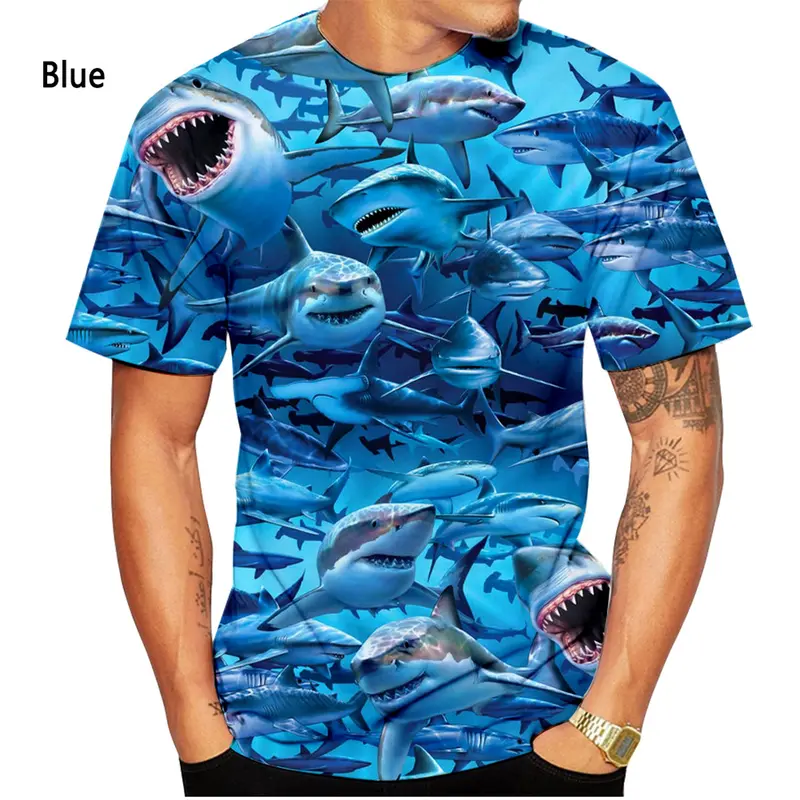 Scuba diving T-Shirt for Men | Shark 3D Print Casual T-shirt