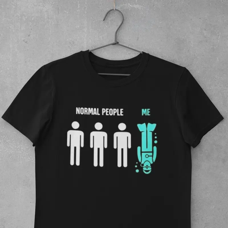 Scuba diving T-Shirt | Normal People & Me with Turquoise Diver