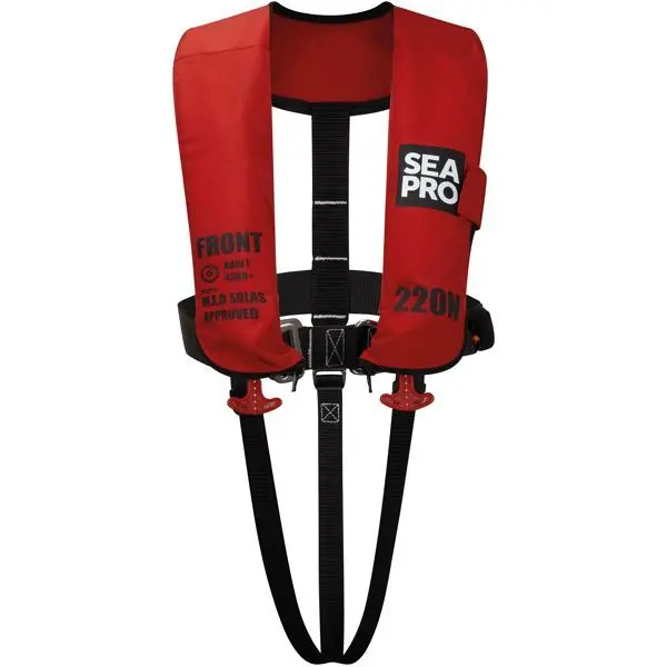 SEAPRO Rettungsweste 220N mit Harness nach SOLAS rot