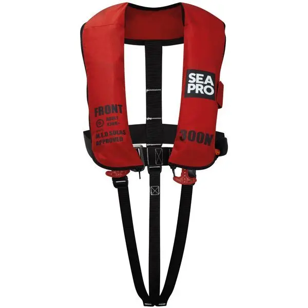 SEAPRO Rettungsweste 300N mit Harness nach SOLAS rot