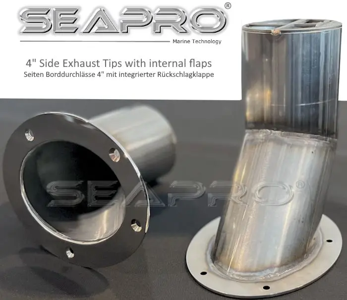 Seapro Side-Tip 4" Borddurchlass Edelstahl - seitlich-