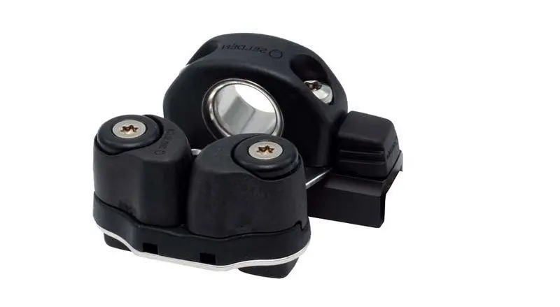 Seldén Fockrutscher System 15 – mit Pin-Stop-Funktion und Klemme, Backbord