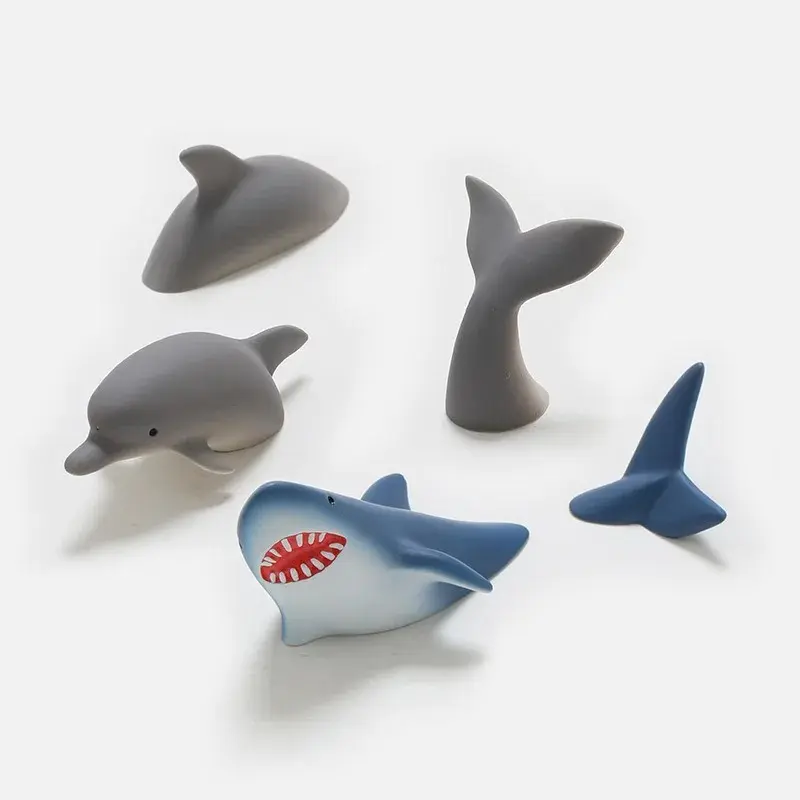 Shark & Dolphin Fridge Magnet – Creative 3D Resin Ocean Decoration