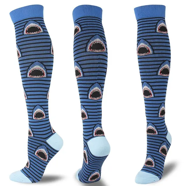 Sharky Long Socks - Blue