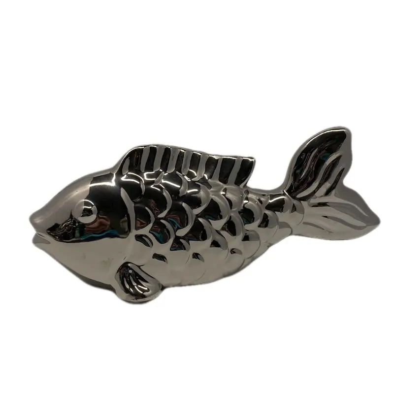 Silberner "Fisch", Keramikfigur
