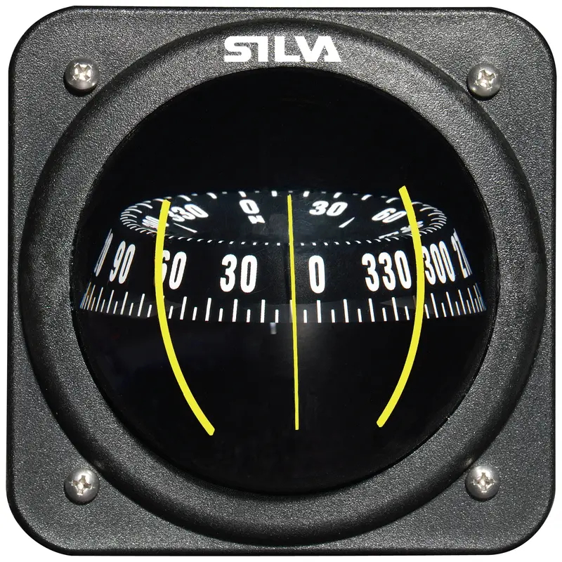 Silva Kompass 100P – gedämpfter Schotteinbaukompass für Motorboote