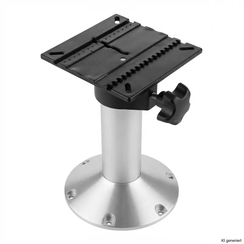 Sitzbein für Bootssitz 300 mm – "Standard S" drehbar & feststellbar, Aluminium, 225 mm Standfuß, passend für Klappsitze