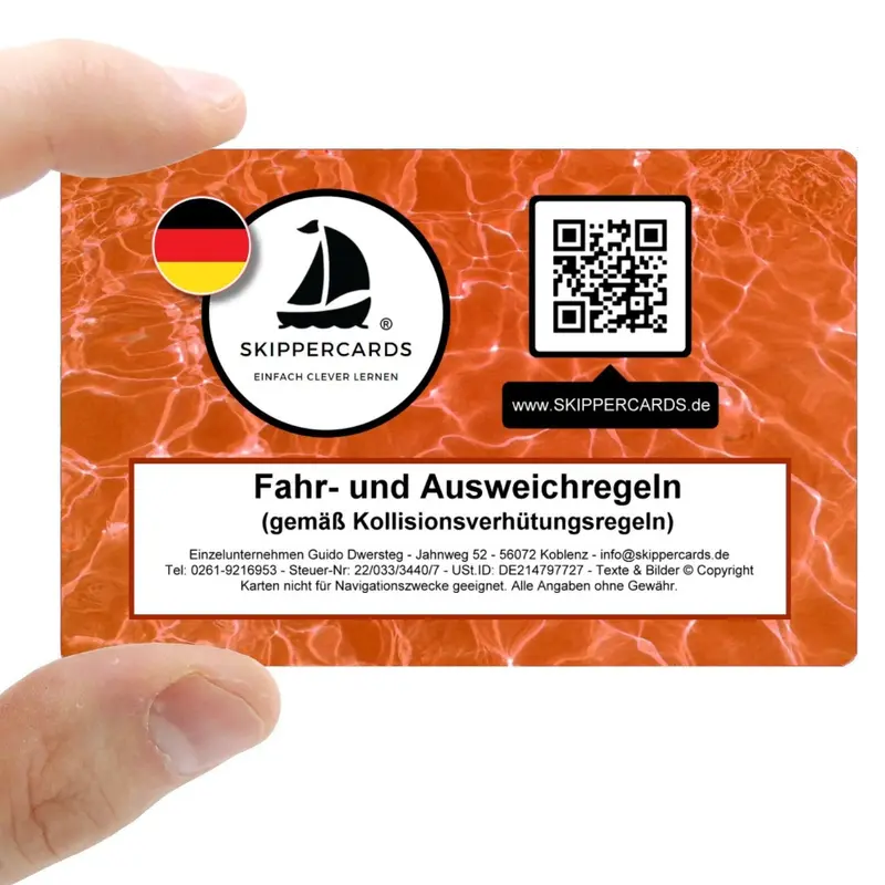 SkipperCards® - 48 Sportboot Lernkarten - Fahrregeln und Ausweichregeln gemäß KVR