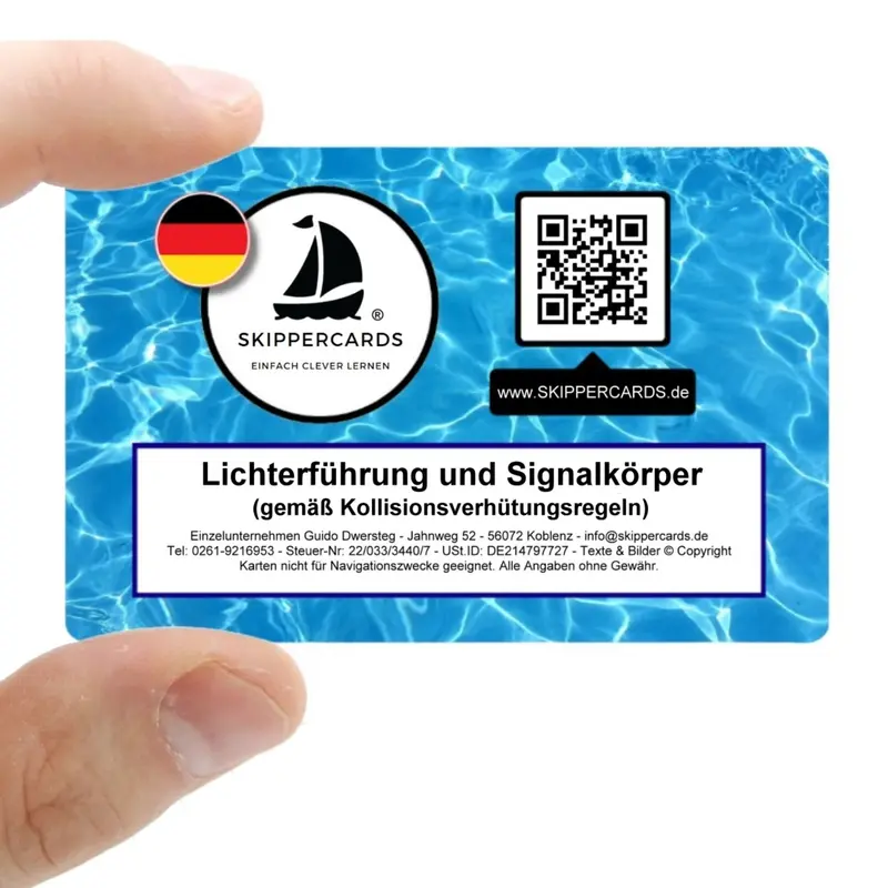 SkipperCards® - 49 Sportboot Lernkarten - Lichterführung und Signalkörper gemäß KVR