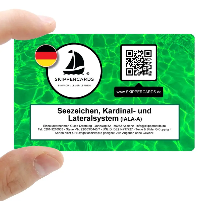 SkipperCards® - 50 Sportboot Lernkarten - Seezeichen, Kardinal- und Lateralsystem
