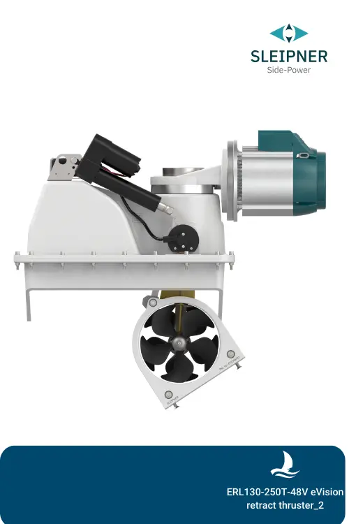 Sleipner® ERL130 eVision ausfahrbares Bug/Heckstrahlruder in 24V für Ø250mm Tunnel (ERL130/250T-24V)
