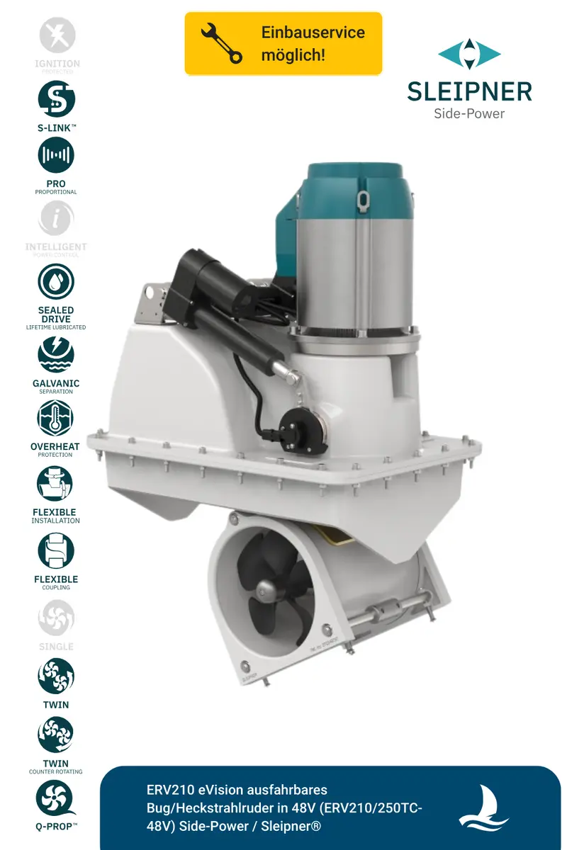 Sleipner® ERV210 eVision ausfahrbares Bug/Heckstrahlruder 24V (ERV210/250TC-24V)