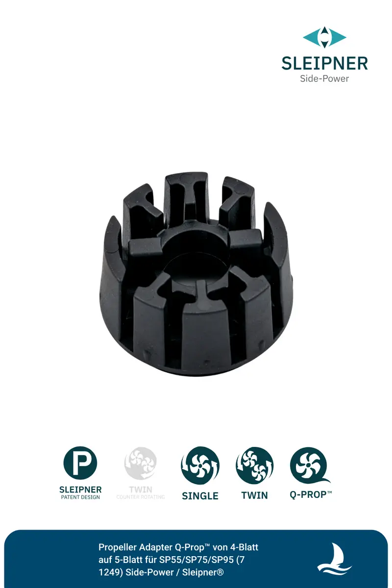 Sleipner® Propeller-Adapter Q-Prop™ von 4-Blatt auf 5-Blatt für SP55 / SP75 / SP95 (7 1249)