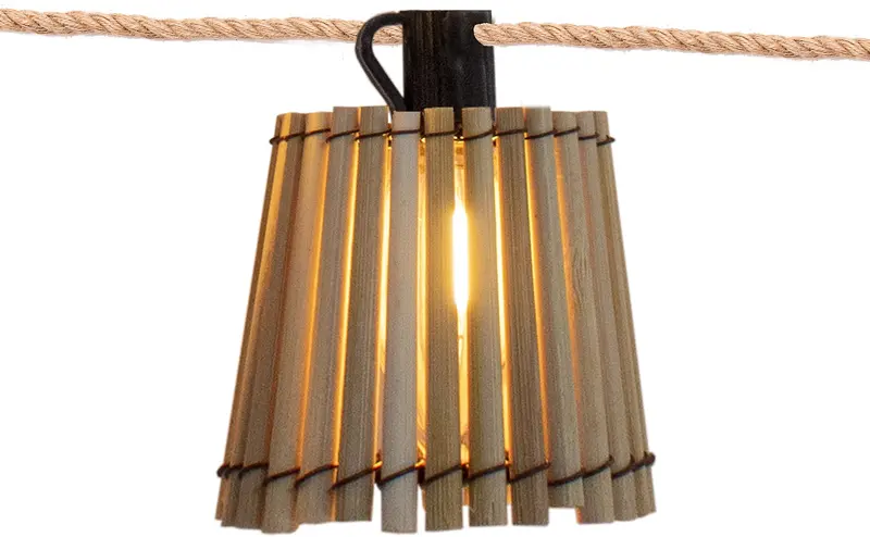 Solar-Lichterkette Noriban aus Bambus | 8 m