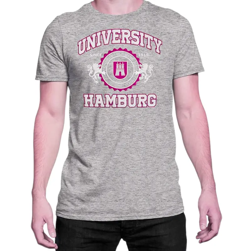 SOUVENIRWORLD TEE COLLEGE BLOCK HH HEATHER GREY PINK
