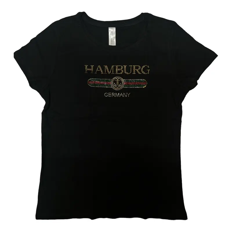 SOUVENIRWORLD TEE GIRLY STRASS RAYAS HH BLACK