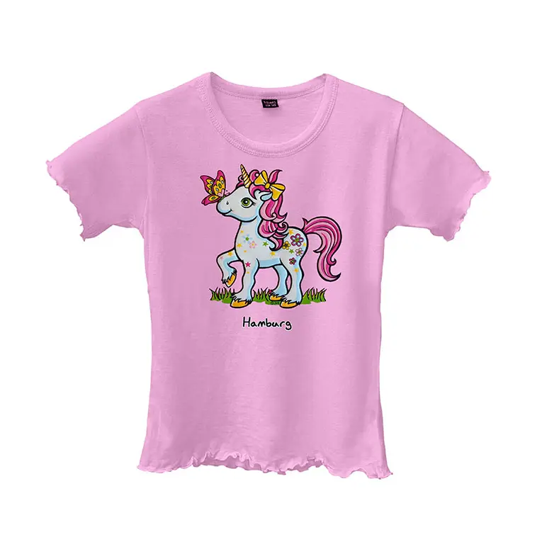 SOUVENIRWORLD TEE KIDS UNICORN HH PINK