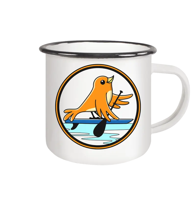 Spatzelsup - Emaille Tasse (Black)