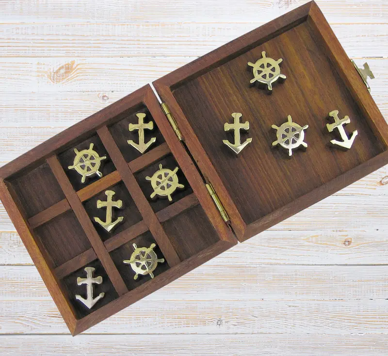 Spiel Anker aus Holz mit Messing- maritimes Spiel