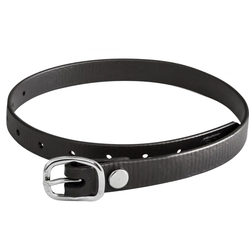 Sporenriemen - 45 cm, BioThane® schwarz, Schnalle silber