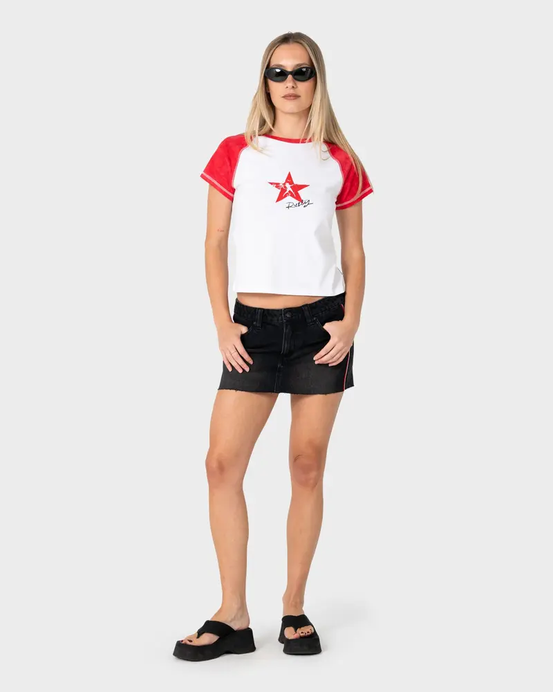 Starred Devil Raglan Baby Tee