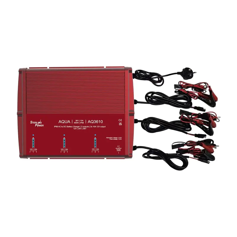 Sterling Power AQUA Batterieladegerät – wasserdicht (IP68), 1–5 Ladeausgänge