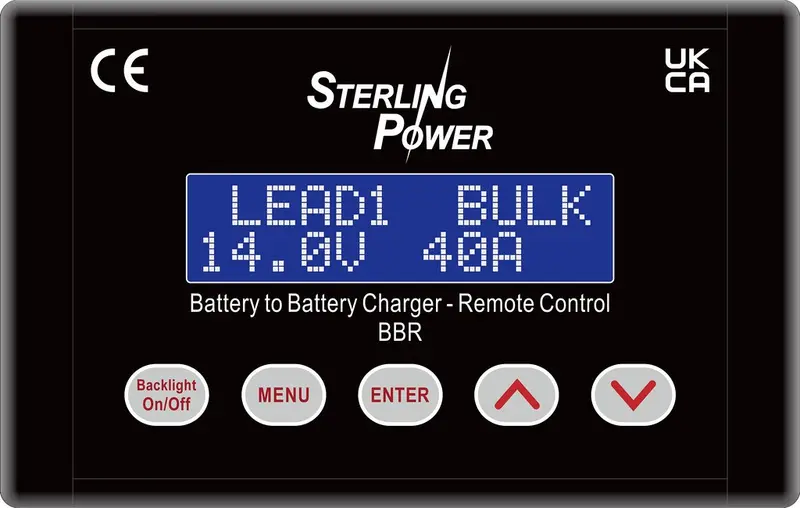 Sterling Power BBR Fernbedienung mit Anzeige – für bidirektionale B2B-Ladegeräte