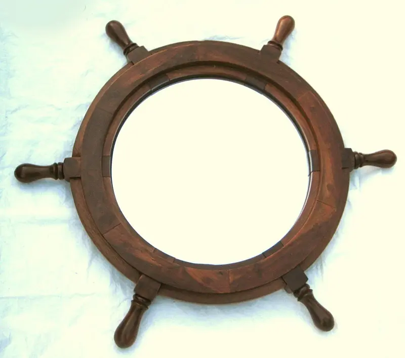 Steuerrad aus Holz mit spiegel- 45 cm