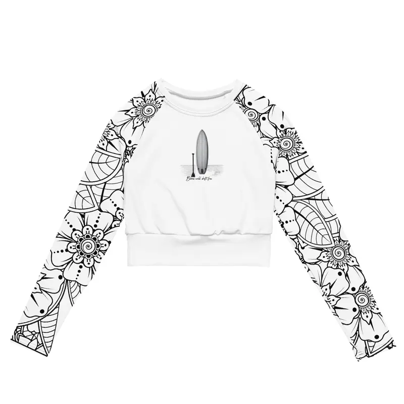 SUP-Bloom wild, drift free-recyceltes Langarm Crop Top