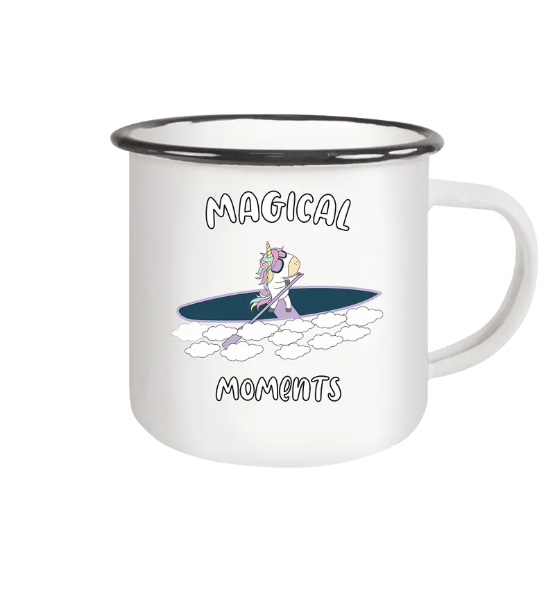 SUP Einhorn-Magical Moments - Emaille Tasse (Black)