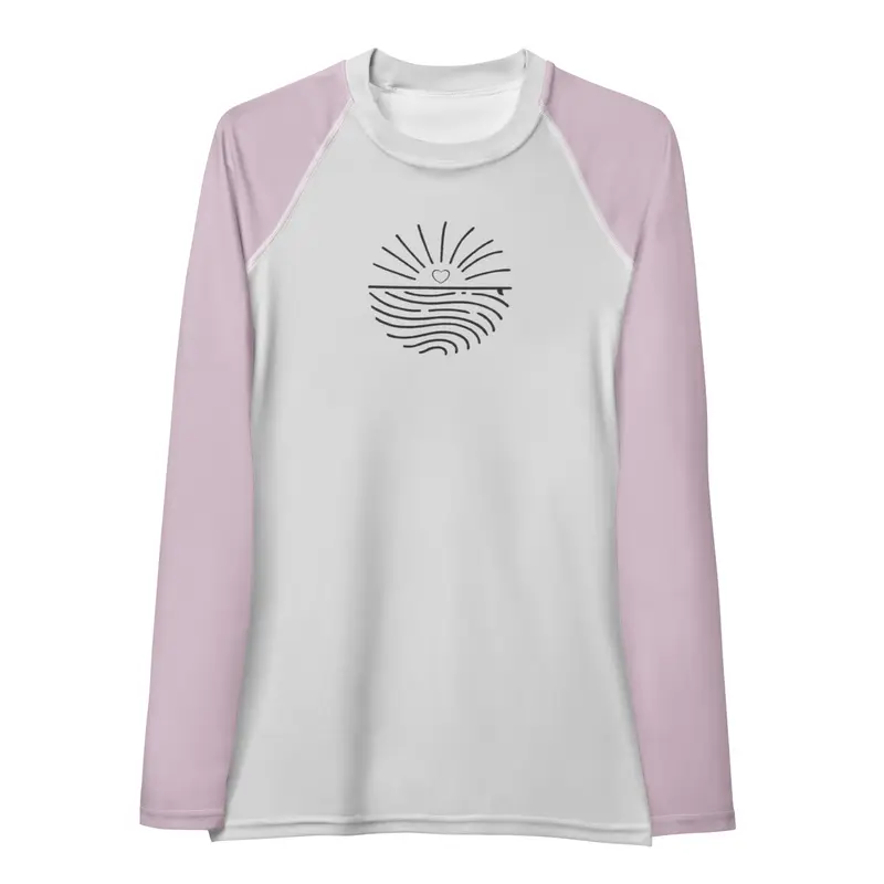Surfboard, Herz & Sonne Damen-Rash-Guard