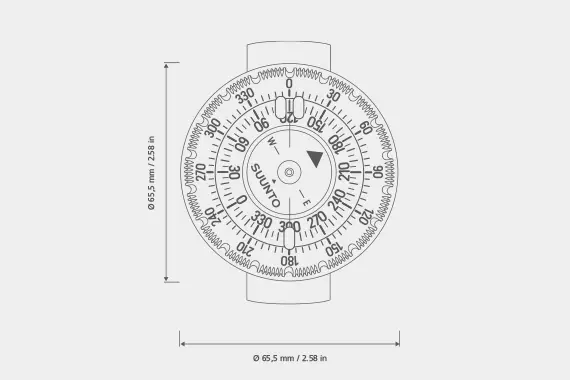 Suunto SK-8 Diving Compass/Bungee NH BLACK
