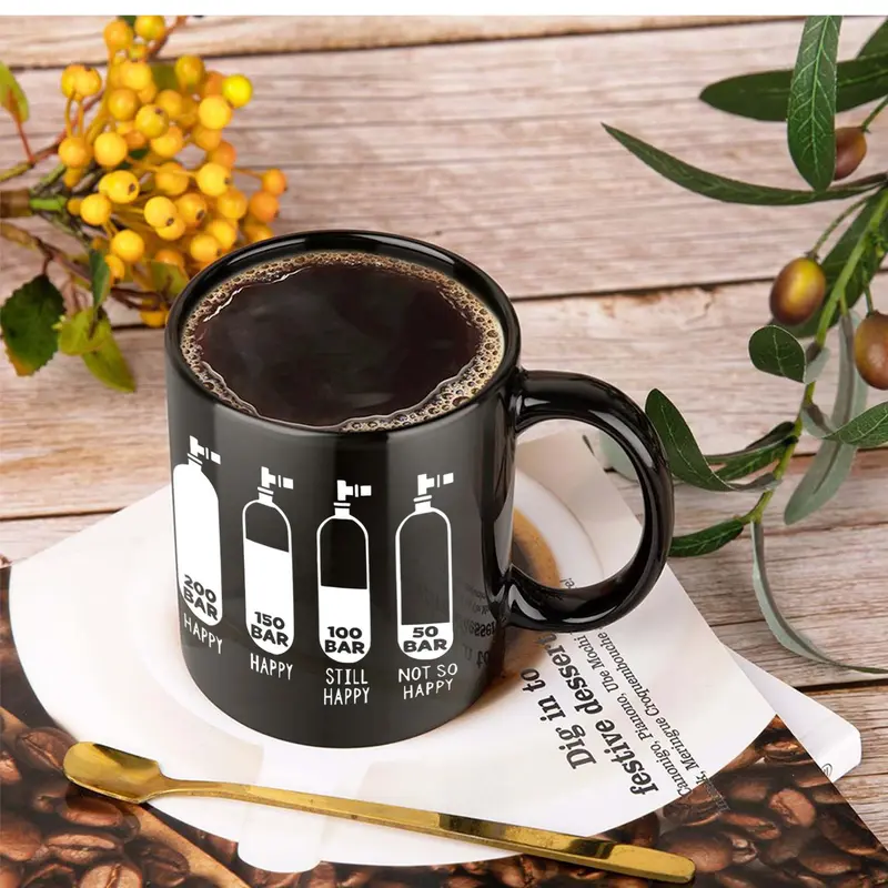 Tanks & Pressure Levels of Happiness Mug 50 Bar left – 11oz Ceramic Cup Gift