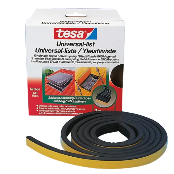 Tesa EPDM-Gummidichtband – selbstklebend, 10 × 5 mm