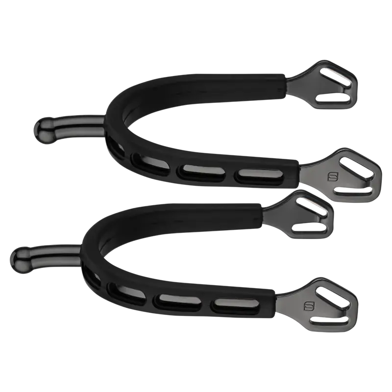 ULTRA fit EXTRA GRIP Sporen "Black Series" - Edelstahl rostfrei anthrazit, 30 mm kugelförmig