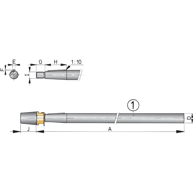 Vetus Niro-Welle mit Hutmutter L=2000mm,Ø25mm