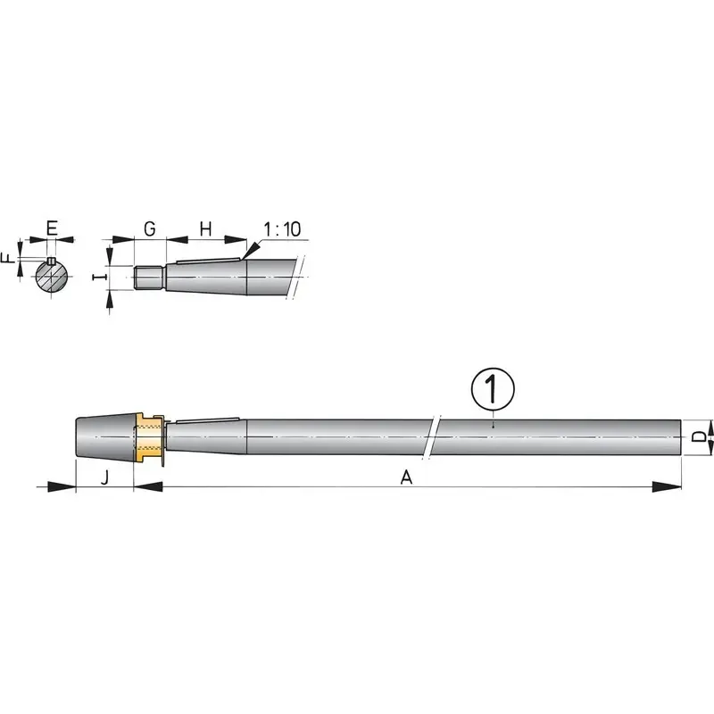 Vetus Niro-Welle mit Hutmutter L=3000mm,Ø30mm